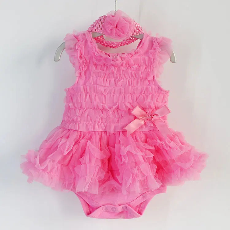 Baby Girl Summer Baptism Dress & Headband