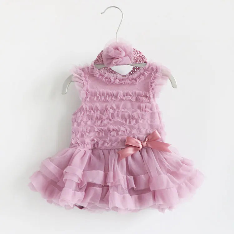 Baby Girl Summer Baptism Dress & Headband