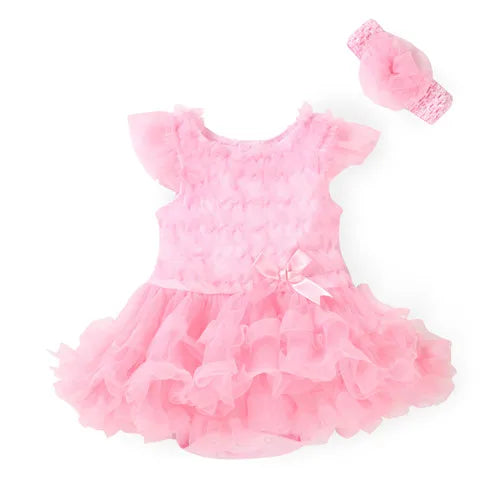 Baby Girl Summer Baptism Dress & Headband