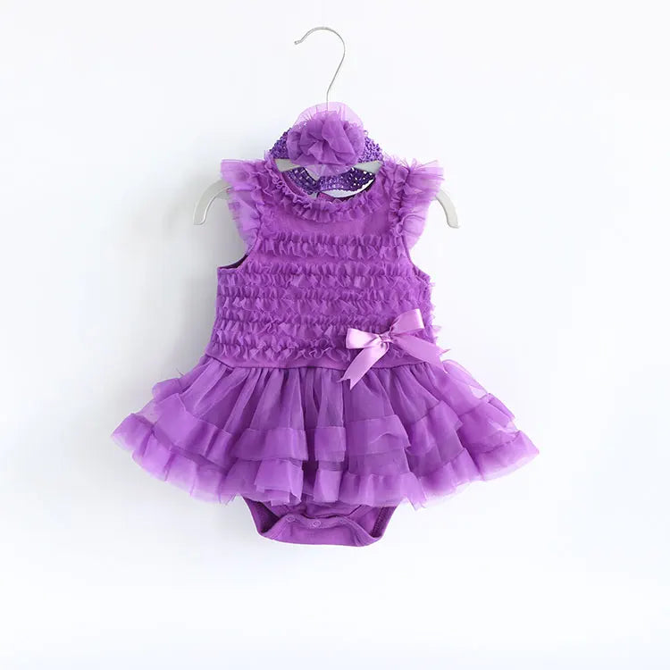 Baby Girl Summer Baptism Dress & Headband