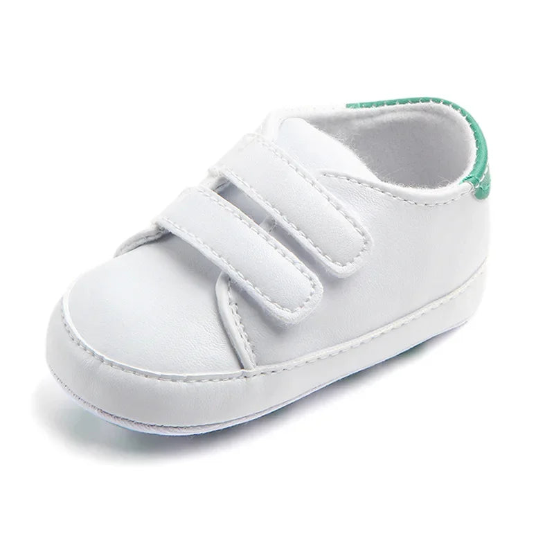 Newborn Baby Lace-Up Sneakers – PU Leather (0-18M).