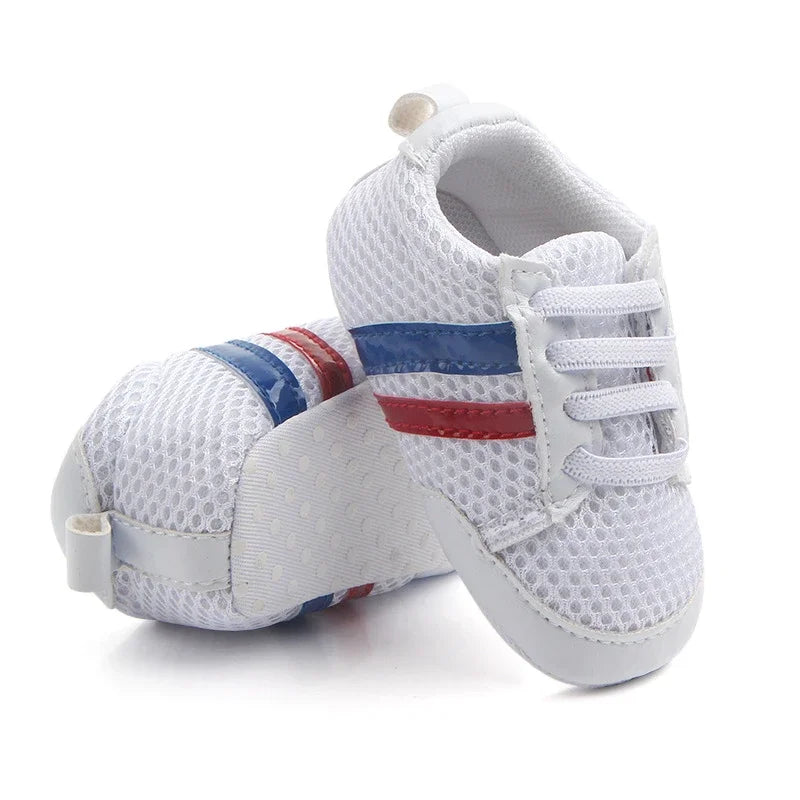 Newborn Baby Lace-Up Sneakers – PU Leather (0-18M).