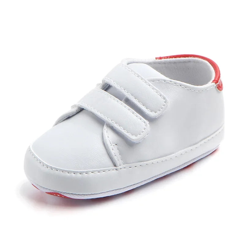 Newborn Baby Lace-Up Sneakers – PU Leather (0-18M).