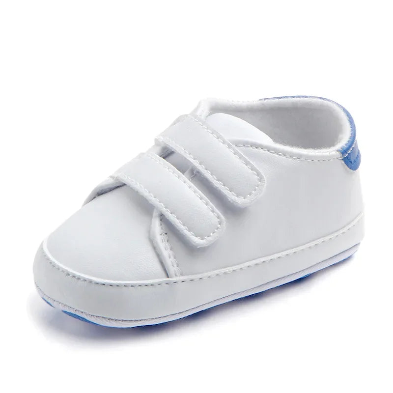 Newborn Baby Lace-Up Sneakers – PU Leather (0-18M).